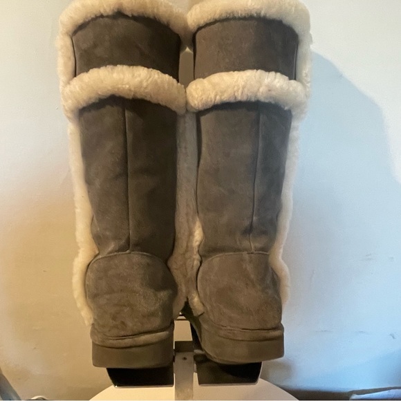 MICHAEL KORS "AK14G" SUEDE/SHEEP FUR LINED BOOT SIZE 8 GRAY - Picture 4 of 9